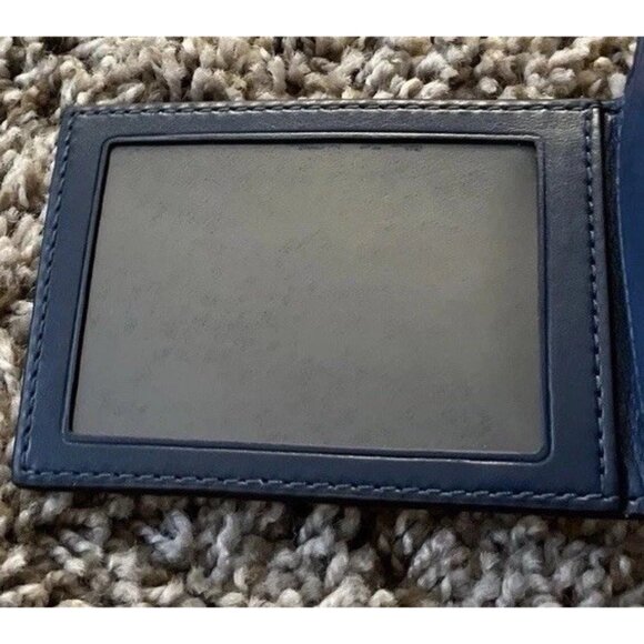 COACH Bi-fold Slim Card Case Signature Canvas Brown & Blue Insert For Wallet - Picture 10 of 14